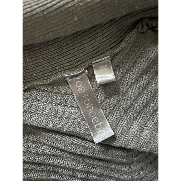 Zoe + Phoebe Black Ribbed Open Front Waterfall Knit Basic Cardigan Size Medium - Picture 5 of 6